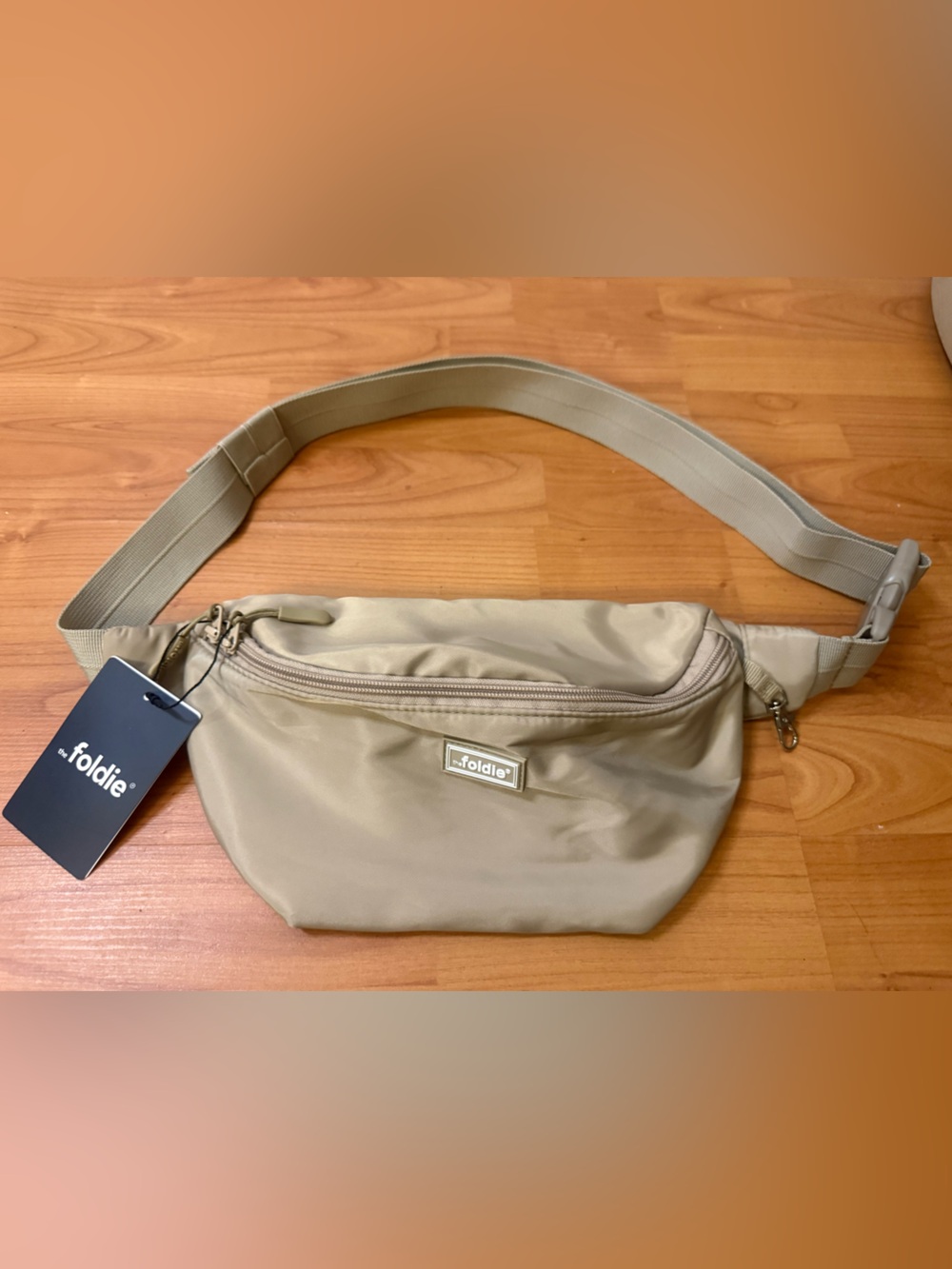 The Foldie Fanny Pack N- Crossbody Bag (tan), Protection Travel Security NWT